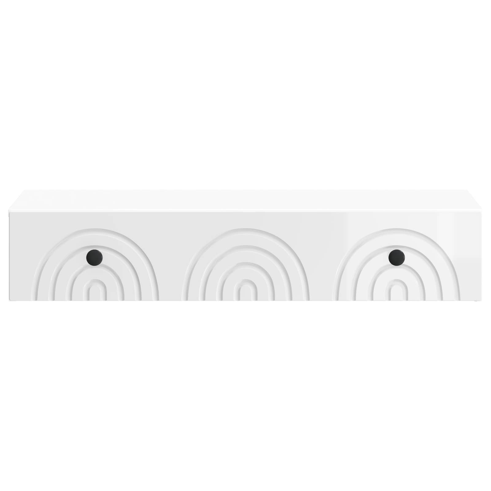 Tavolino da Parete Laterale Bianco Lucido 87,5 x 34,5 x 17 cm | homemem39