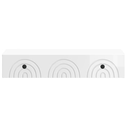 Tavolino da Parete Laterale Bianco Lucido 87,5 x 34,5 x 17 cm | homemem39