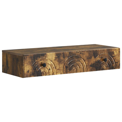Tavolino da Parete Laterale Rovere Fumo 87,5 x 34,5 x 17 cm