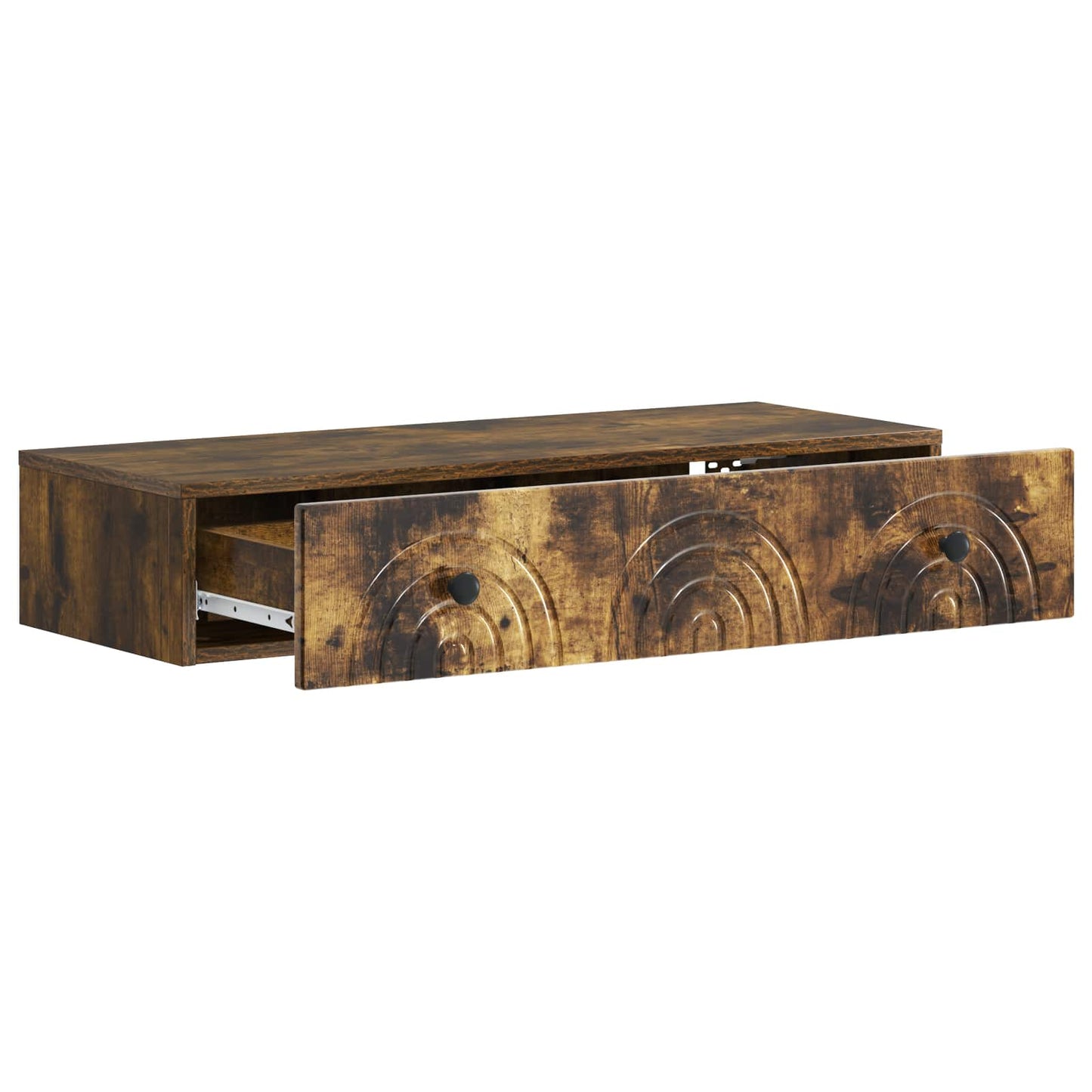 Tavolino da Parete Laterale Rovere Fumo 87,5 x 34,5 x 17 cm