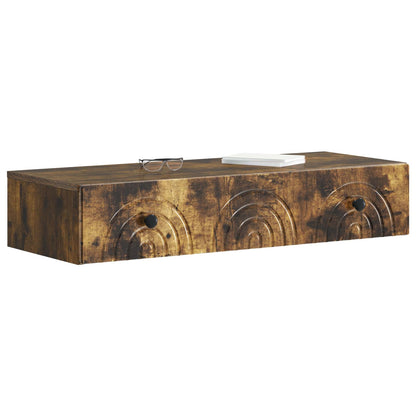 Tavolino da Parete Laterale Rovere Fumo 87,5 x 34,5 x 17 cm