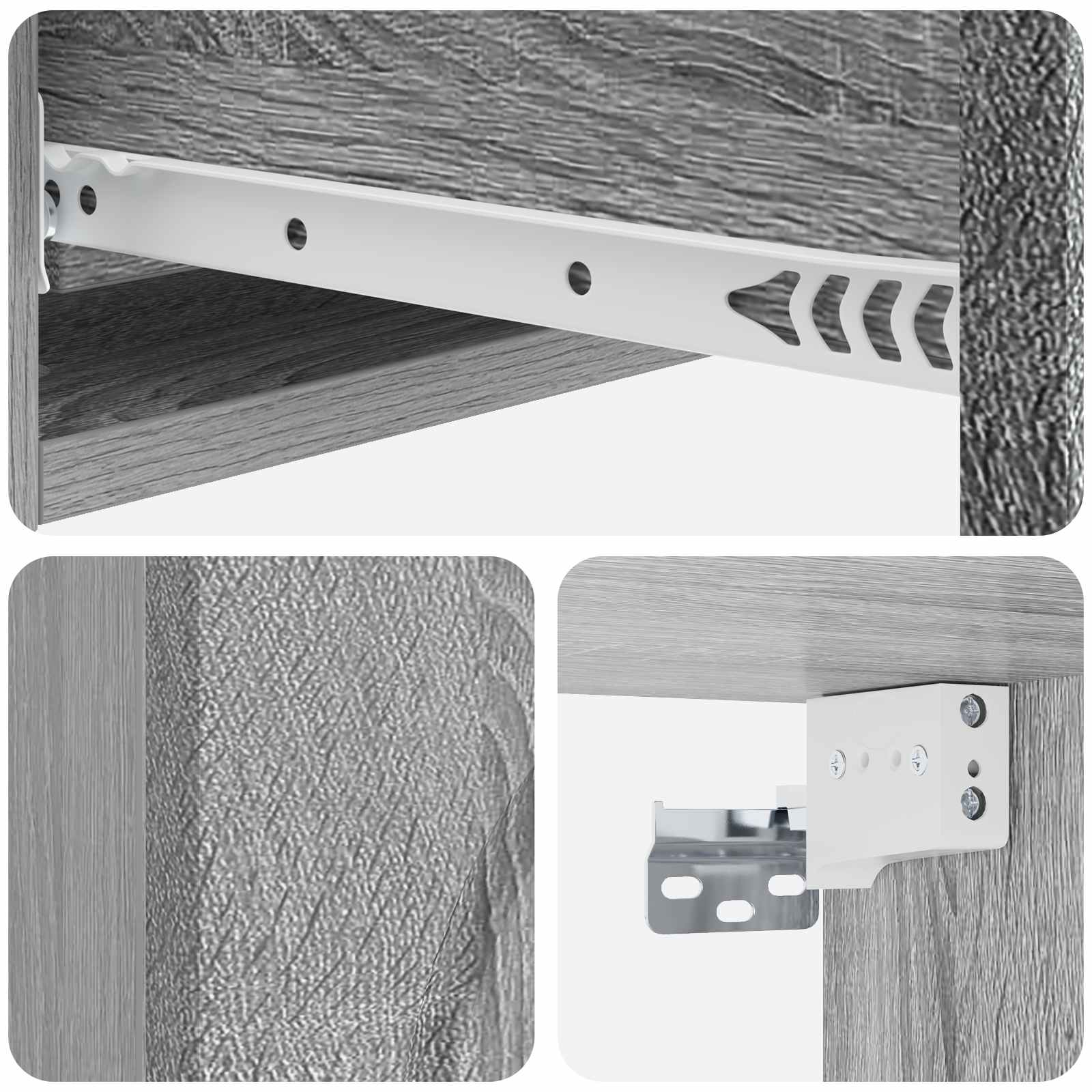 Tavolino da Parete Laterale Grigio Sonoma 87,5 x 34,5 x 17 cm | homemem39