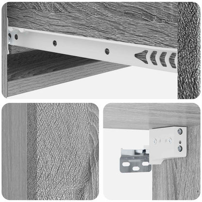 Tavolino da Parete Laterale Grigio Sonoma 87,5 x 34,5 x 17 cm | homemem39
