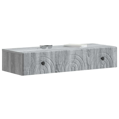Tavolino da Parete Laterale Grigio Sonoma 87,5 x 34,5 x 17 cm | homemem39