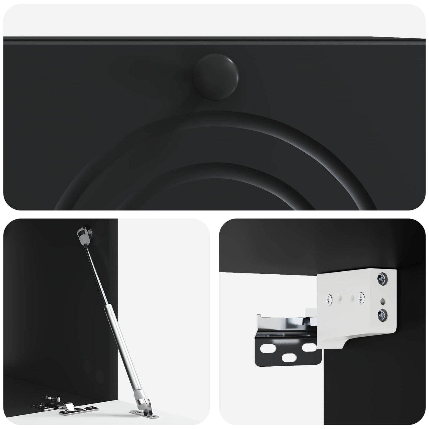 Mobile Porta TV da Muro Nero 59,5 x 41 x 30 cm