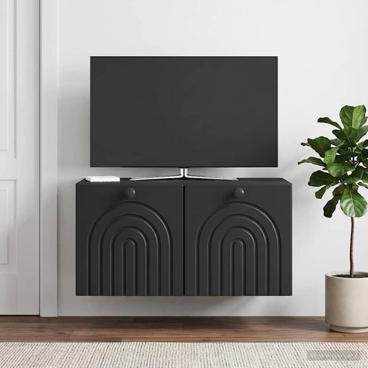 Mobile Porta TV da Muro Nero 59,5 x 41 x 30 cm - homemem39