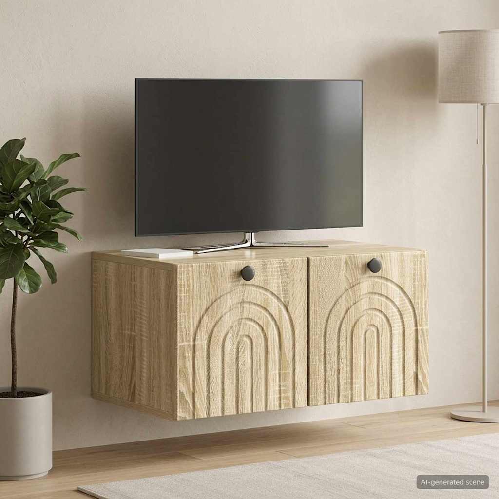 Mobile Porta TV da Muro Rovere Sonoma 59,5 x 41 x 30 cm