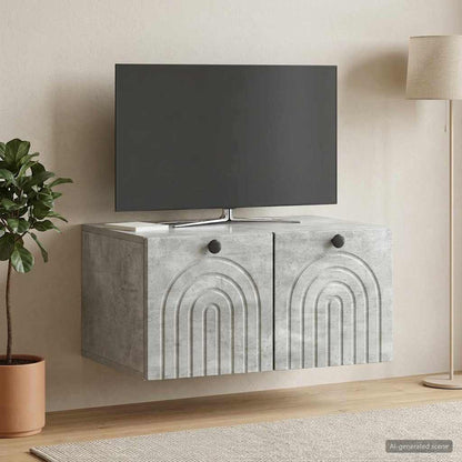 Mobile Porta TV da Muro Grigio Cemento 59,5 x 41 x 30 cm