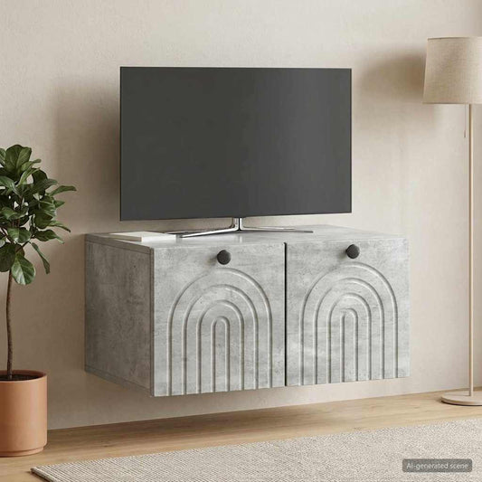 Mobile Porta TV da Muro Grigio Cemento 59,5 x 41 x 30 cm