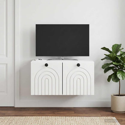Mobile Porta TV da Muro Bianco Lucido 59,5 x 41 x 30 cm