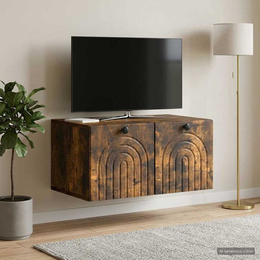 Mobile Porta TV da Muro Rovere Fumo 59,5 x 41 x 30 cm
