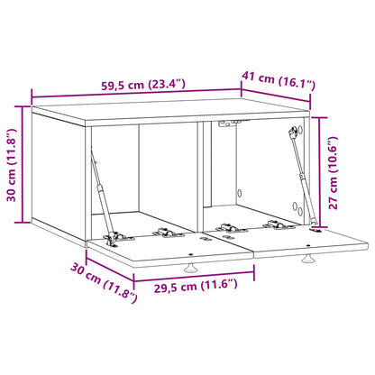 Mobile Porta TV da Muro Rovere Fumo 59,5 x 41 x 30 cm