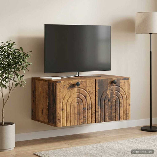 Mobile Porta TV da Muro Legno antico 59,5 x 41 x 30 cm