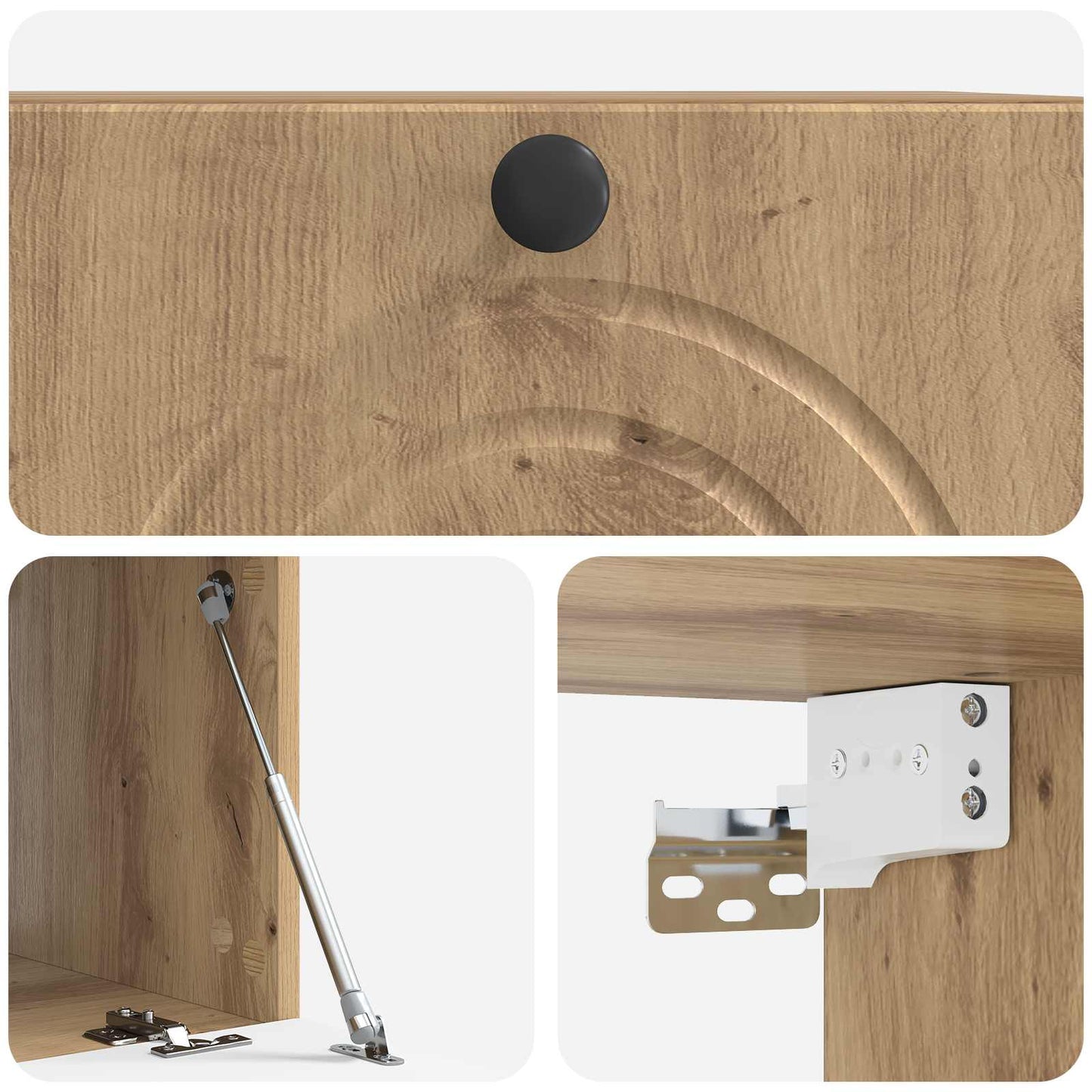 Mobile Porta TV da Muro Rovere Artigianale 59,5 x 41 x 30 cm