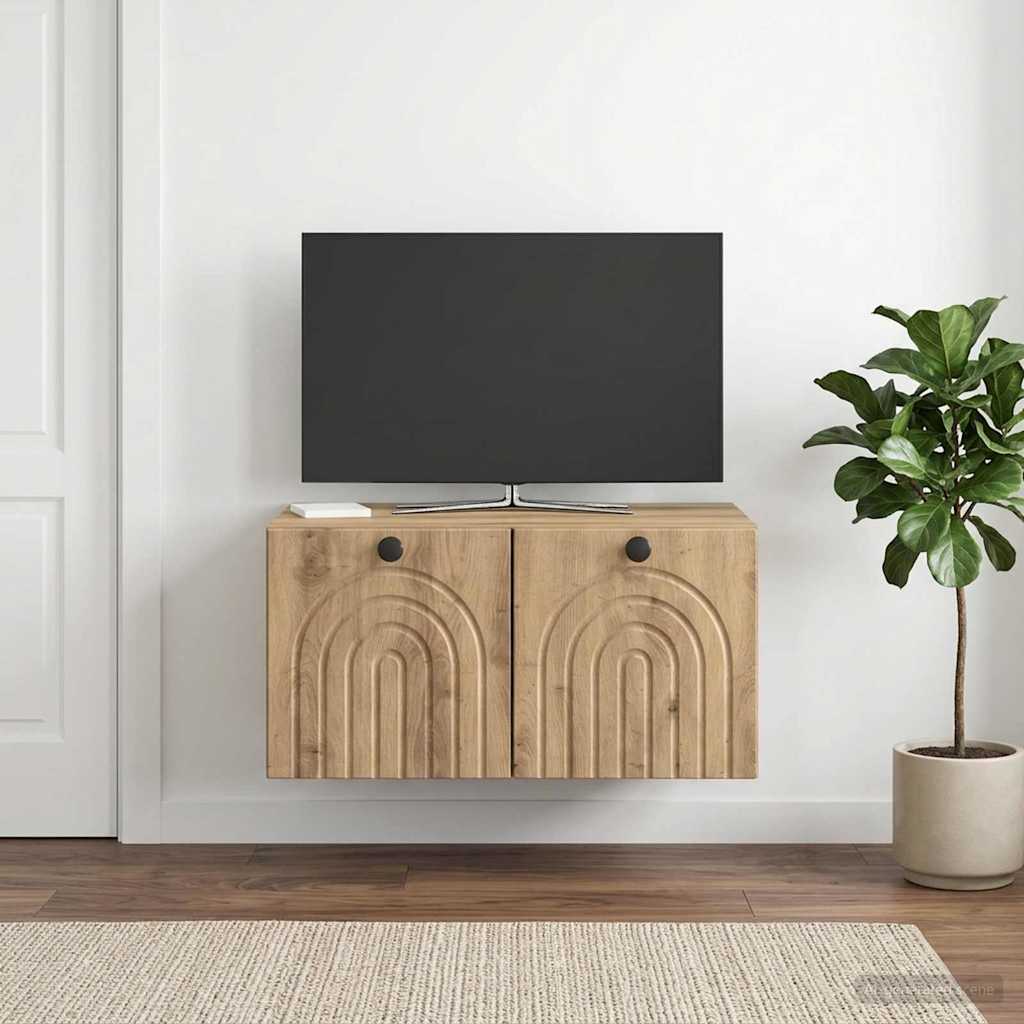 Mobile Porta TV da Muro Rovere Artigianale 59,5 x 41 x 30 cm