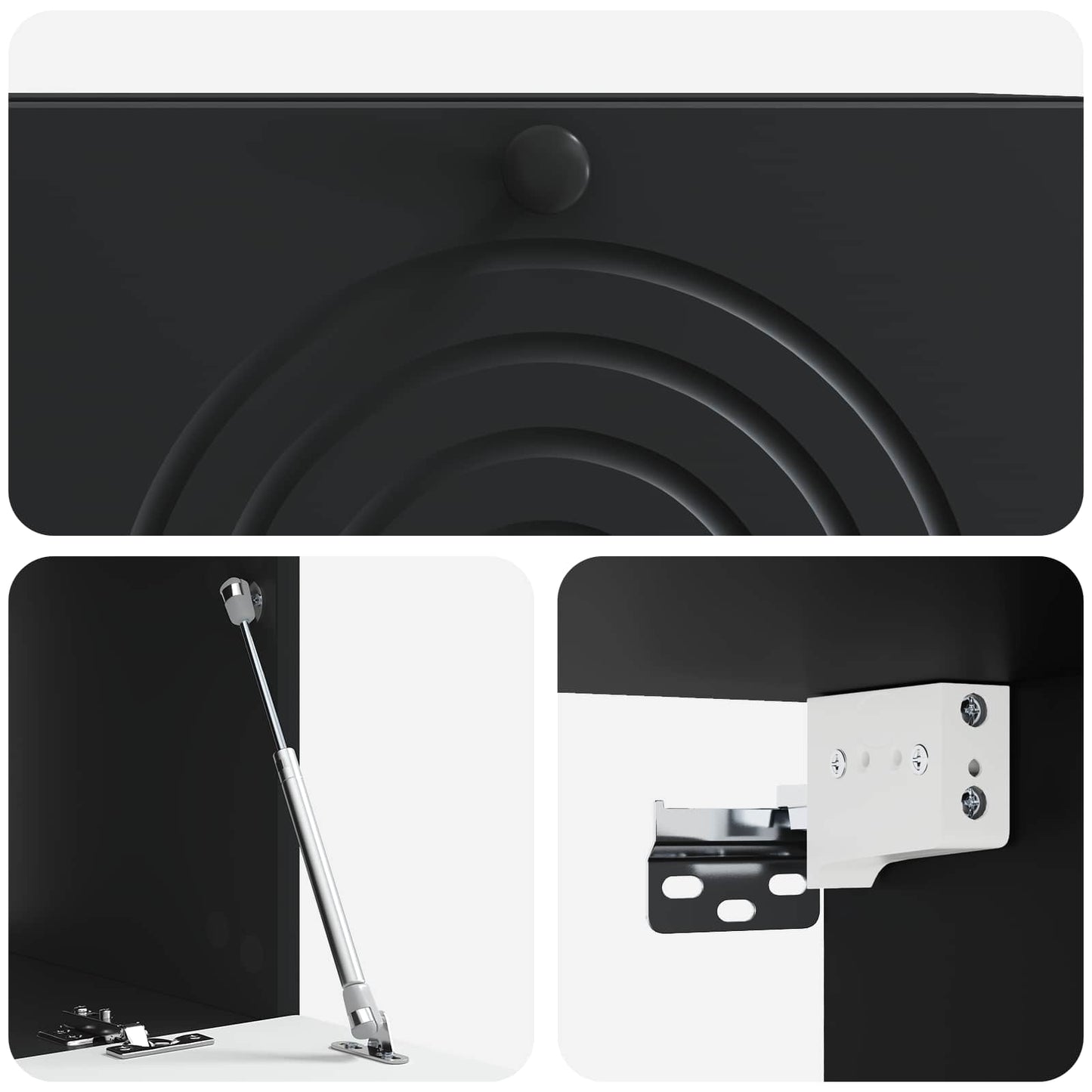 Mobile Porta TV da Muro Nero 78,5 x 41 x 30 cm