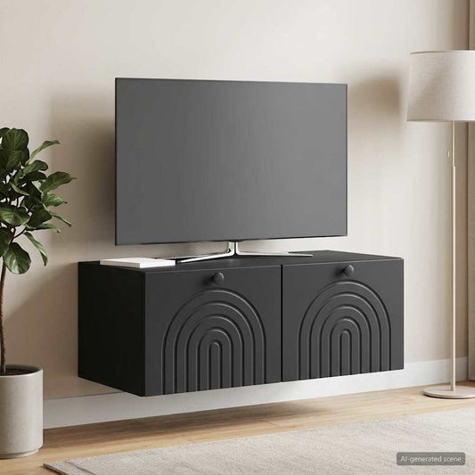 Mobile Porta TV da Muro Nero 78,5 x 41 x 30 cm - homemem39
