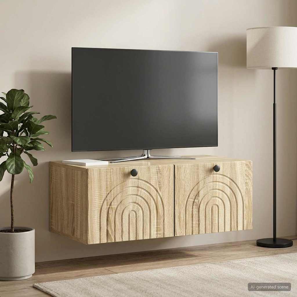 Mobile Porta TV da Muro Rovere Sonoma 78,5 x 41 x 30 cm