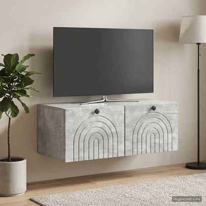 Mobile Porta TV da Muro Grigio Cemento 78,5 x 41 x 30 cm