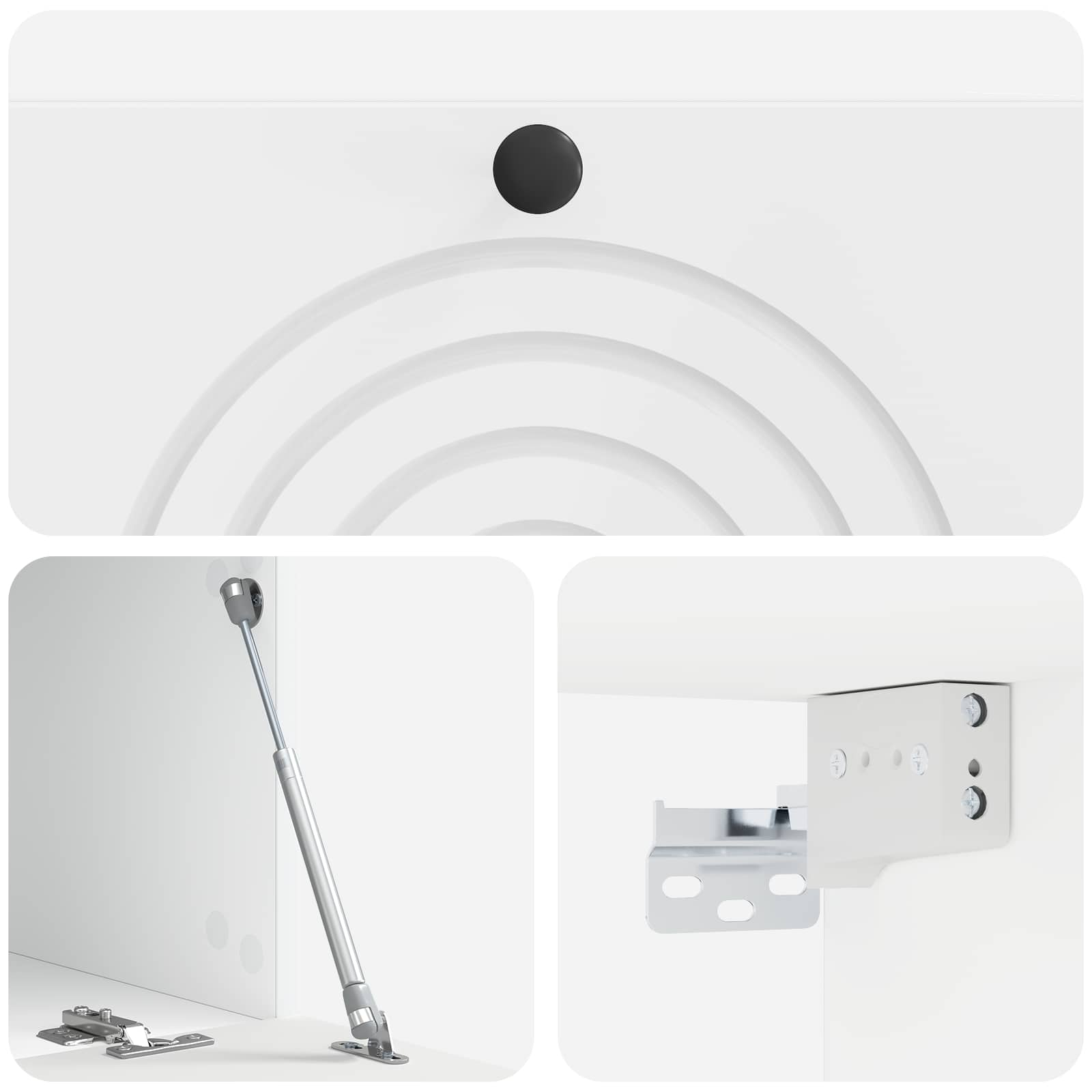 Mobile Porta TV da Muro Bianco Lucido 78,5 x 41 x 30 cm | homemem39