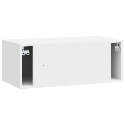 Mobile Porta TV da Muro Bianco Lucido 78,5 x 41 x 30 cm
