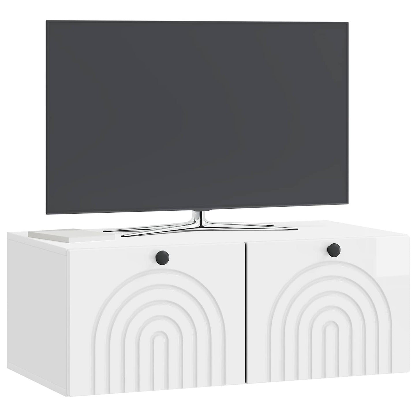 Mobile Porta TV da Muro Bianco Lucido 78,5 x 41 x 30 cm