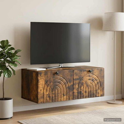 Mobile Porta TV da Muro Rovere Fumo 78,5 x 41 x 30 cm