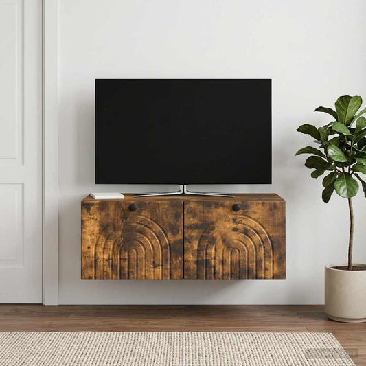 Mobile Porta TV da Muro Rovere Fumo 78,5 x 41 x 30 cm - homemem39
