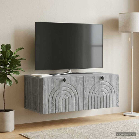 Mobile Porta TV da Muro Grigio Sonoma 78,5 x 41 x 30 cm