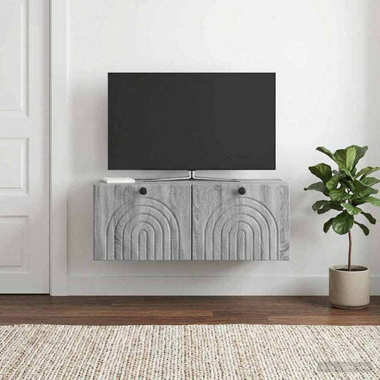 Mobile Porta TV da Muro Grigio Sonoma 78,5 x 41 x 30 cm - homemem39