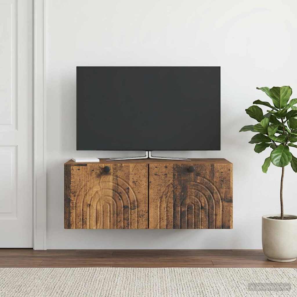 Mobile Porta TV da Muro Legno antico 78,5 x 41 x 30 cm