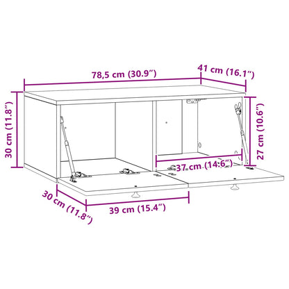 Mobile Porta TV da Muro Legno antico 78,5 x 41 x 30 cm | homemem39
