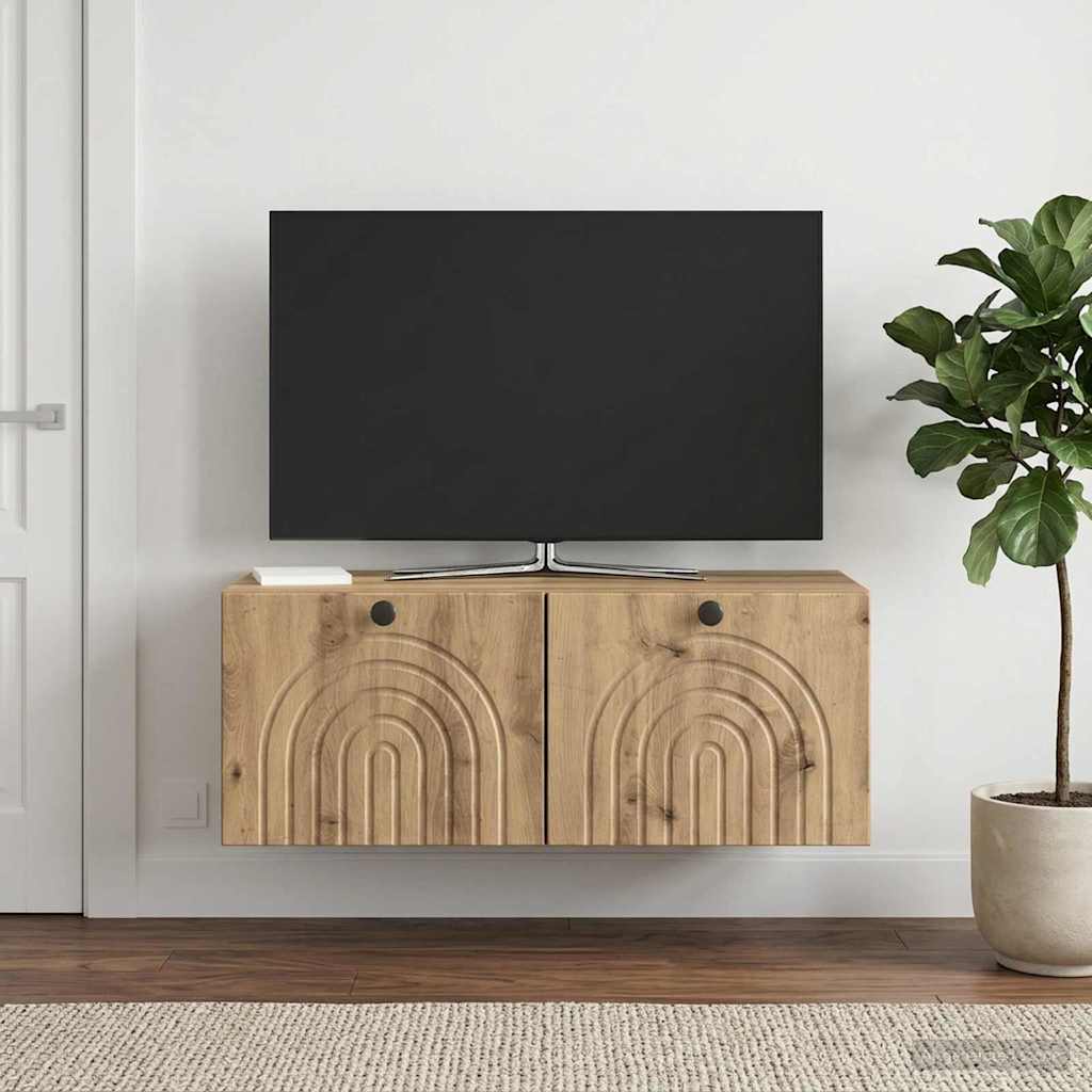 Mobile Porta TV da Muro Rovere Artigianale 78,5 x 41 x 30 cm