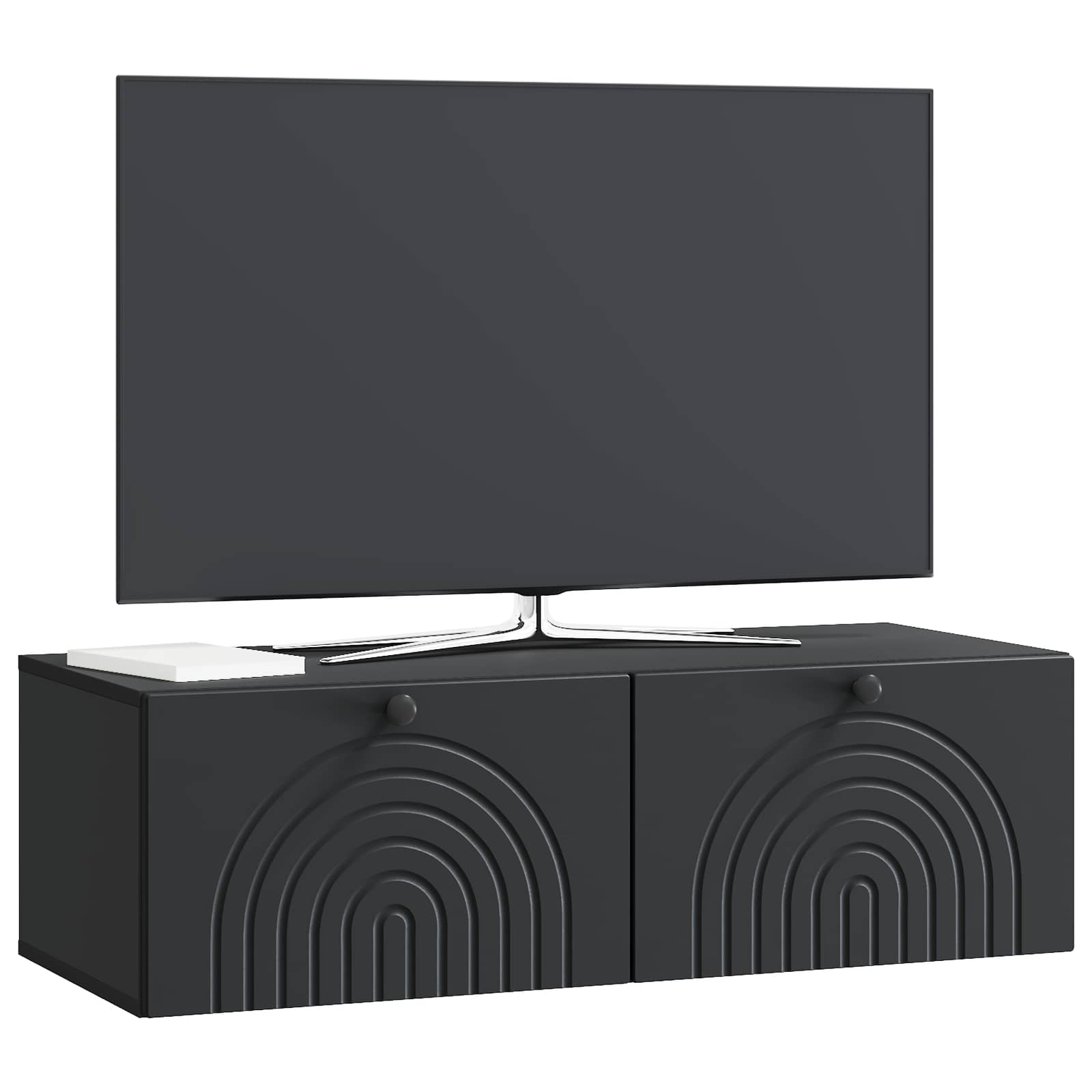 Mobile Porta TV da Muro Montaggio a parete Nero 99 x 41 x 30 cm | homemem39