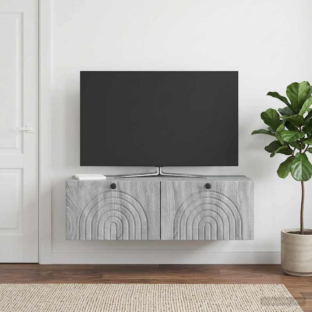 Mobile Porta TV da Muro Grigio Sonoma 99 x 41 x 30 cm