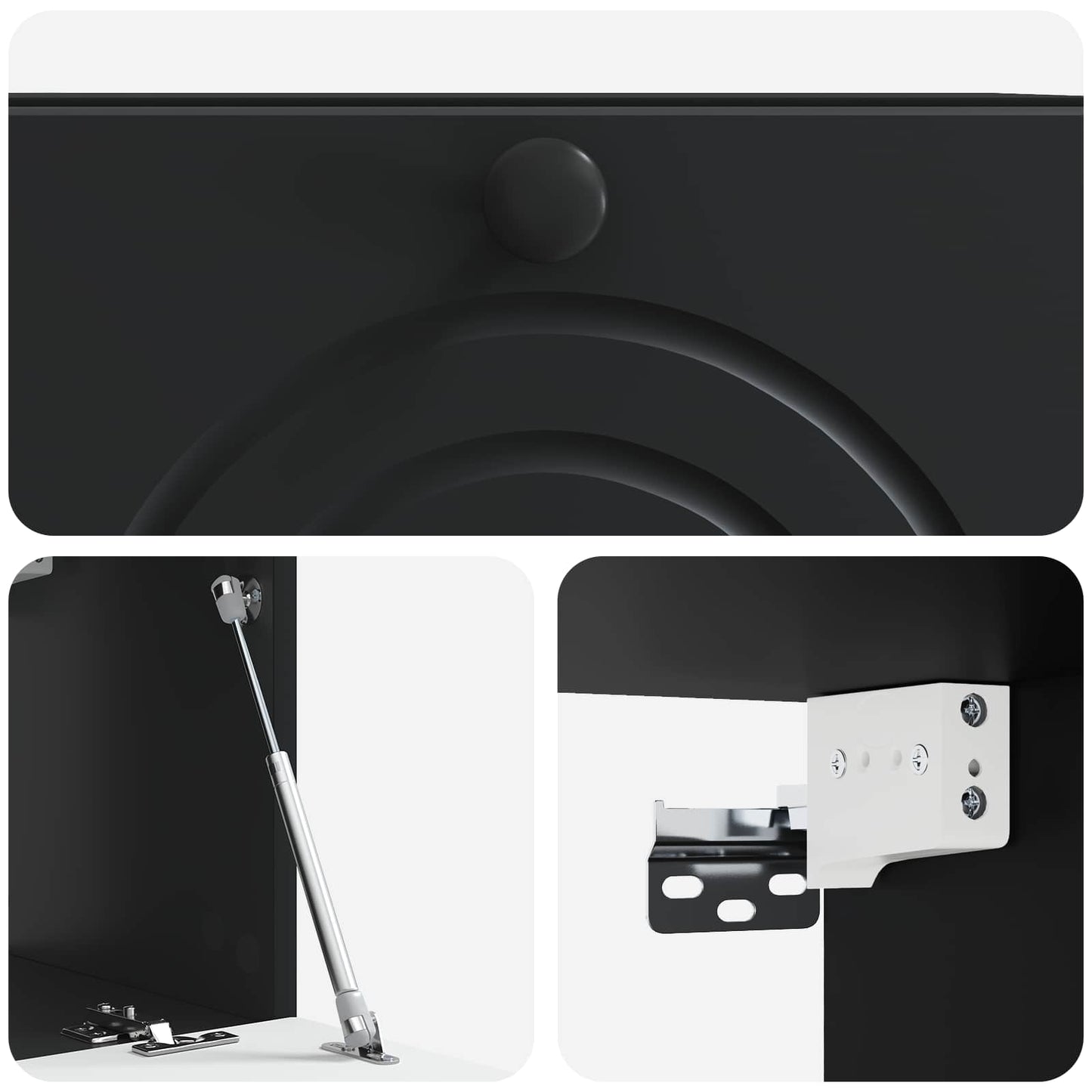 Mobile Porta TV da Muro Nero 59,5 x 31 x 30 cm