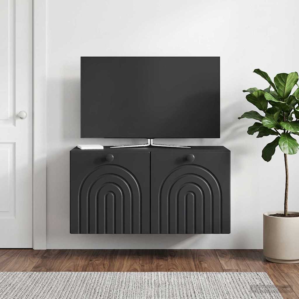 Mobile Porta TV da Muro Nero 59,5 x 31 x 30 cm