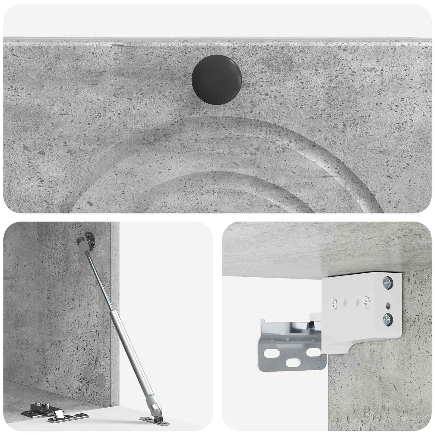 Mobile Porta TV da Muro Grigio Cemento 59,5 x 31 x 30 cm
