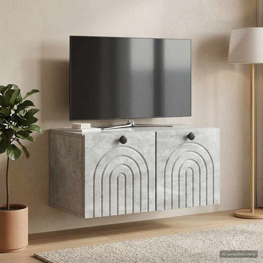 Mobile Porta TV da Muro Grigio Cemento 59,5 x 31 x 30 cm