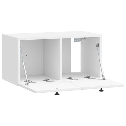 Mobile Porta TV da Muro Bianco Lucido 59,5 x 31 x 30 cm