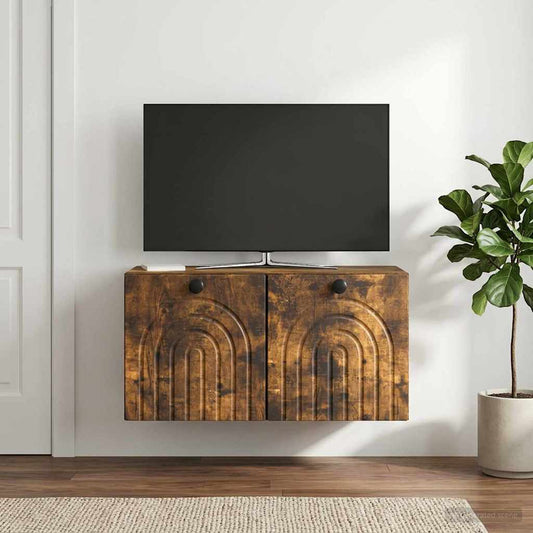 Mobile Porta TV da Muro Rovere Fumo 59,5 x 31 x 30 cm
