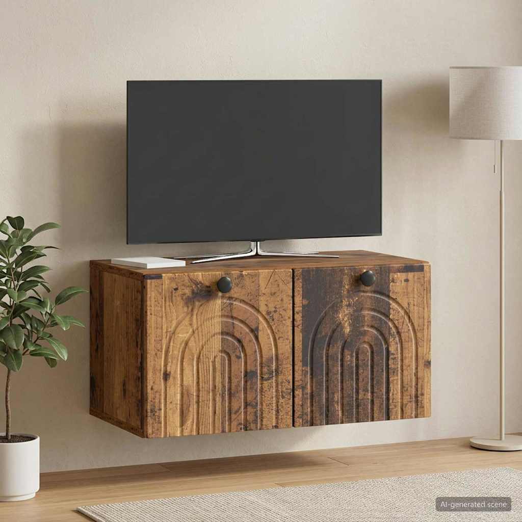 Mobile Porta TV da Muro Legno antico 59,5 x 31 x 30 cm