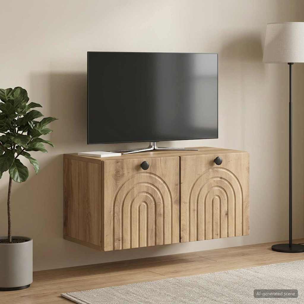 Mobile Porta TV da Muro Rovere Artigianale 59,5 x 31 x 30 cm