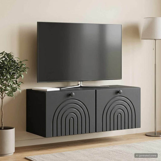 Mobile Porta TV da Muro Nero 78,5 x 31 x 30 cm