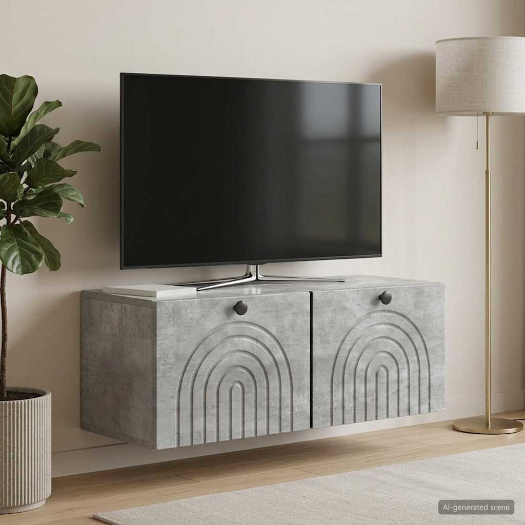 Mobile Porta TV da Muro Grigio Cemento 78,5 x 31 x 30 cm