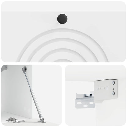 Mobile Porta TV da Muro Bianco Lucido 78,5 x 31 x 30 cm
