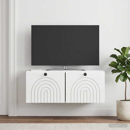 Mobile Porta TV da Muro Bianco Lucido 78,5 x 31 x 30 cm