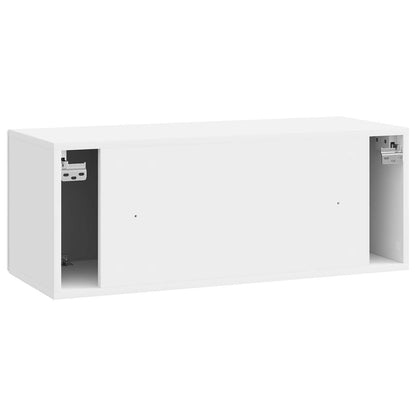 Mobile Porta TV da Muro Bianco Lucido 78,5 x 31 x 30 cm
