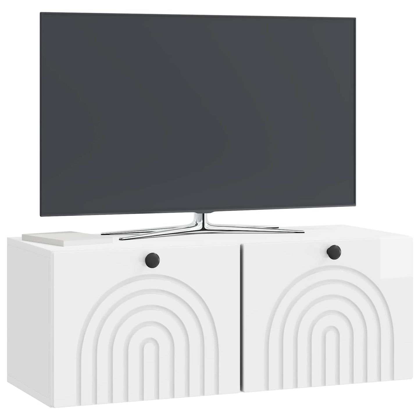 Mobile Porta TV da Muro Bianco Lucido 78,5 x 31 x 30 cm