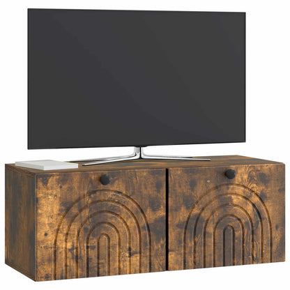 Mobile Porta TV da Muro Rovere Fumo 78,5 x 31 x 30 cm